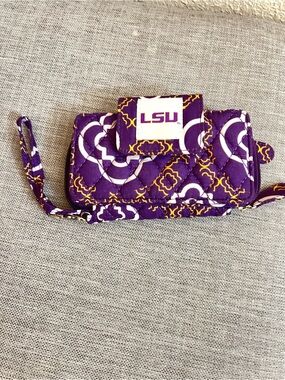 Purple Quilted Wristlet Clutch